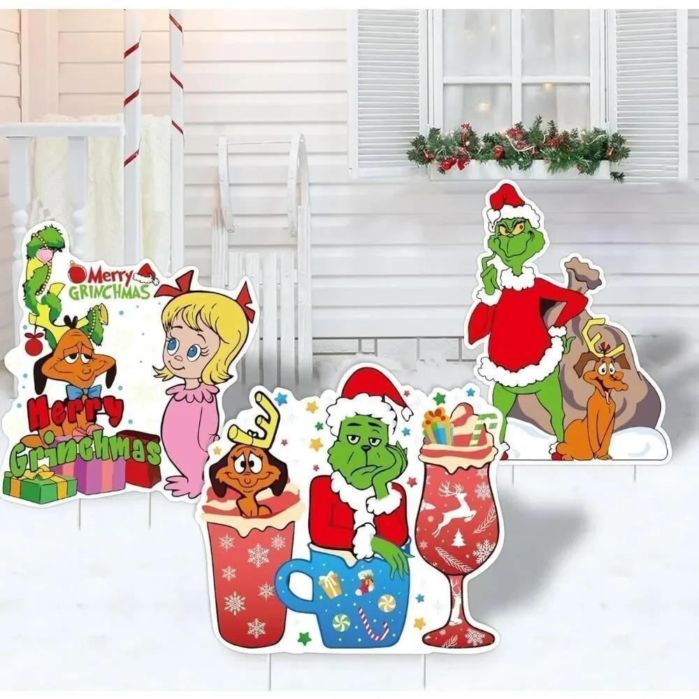 Dr. Seuss The Grinch 3 piece Christmas Holiday Yard Signs​